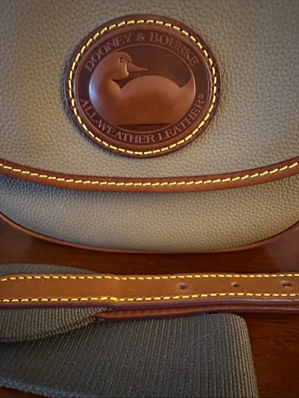 Dooney & Bourke Beige and Tan Pebbled Leather Crossbody Bag - Picture 10 of 10